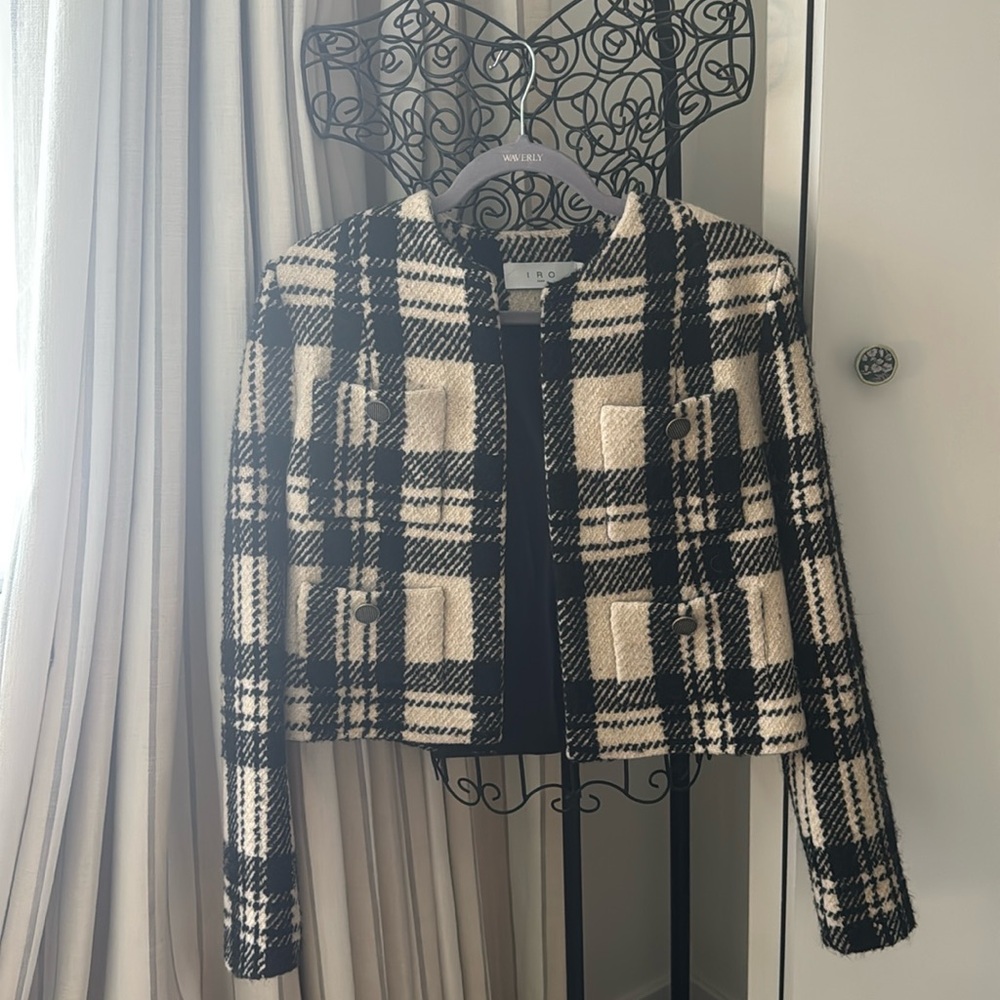IRO Classic Plaid Tweed Jacket